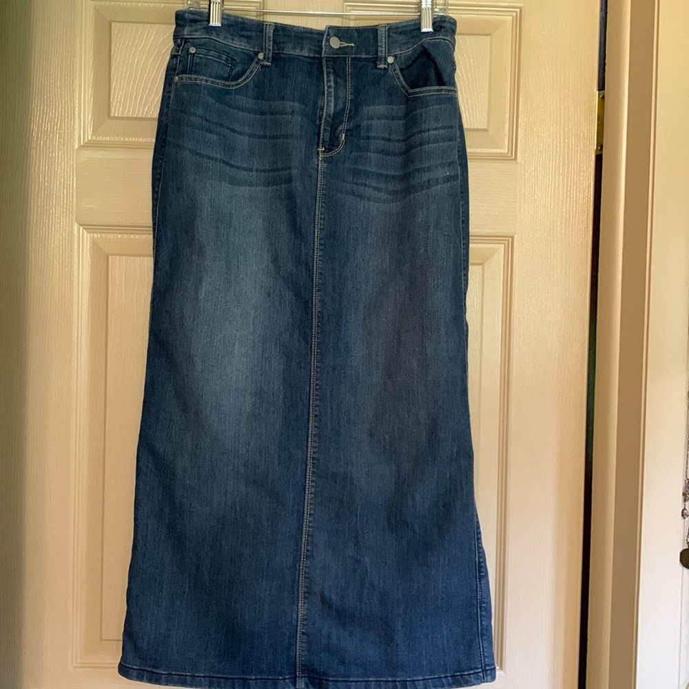 Long denim skirt